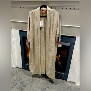 3/4 sleeve cardigan with beaded accent